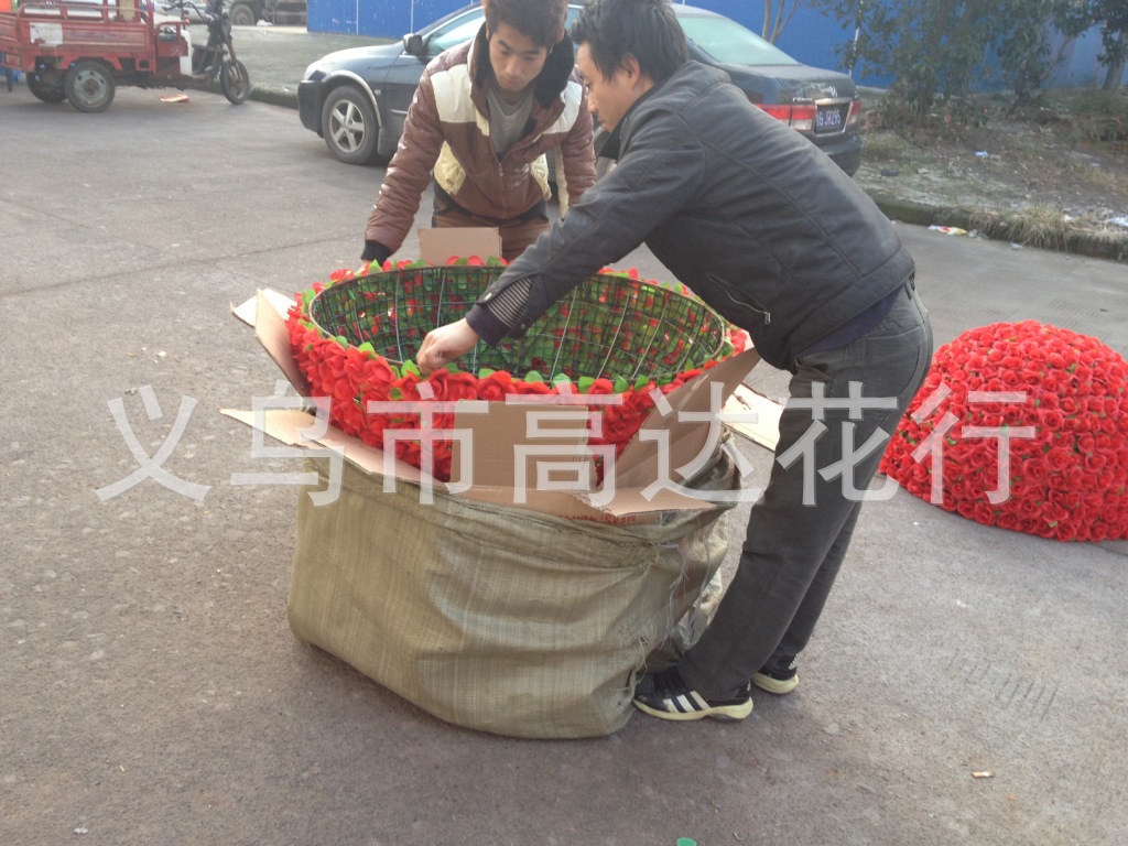 80cm artificial flower balls, rose manufacturer wholesale, wedding flower balls, conference decoration, artificial flower balls, plastic flowers details Picture