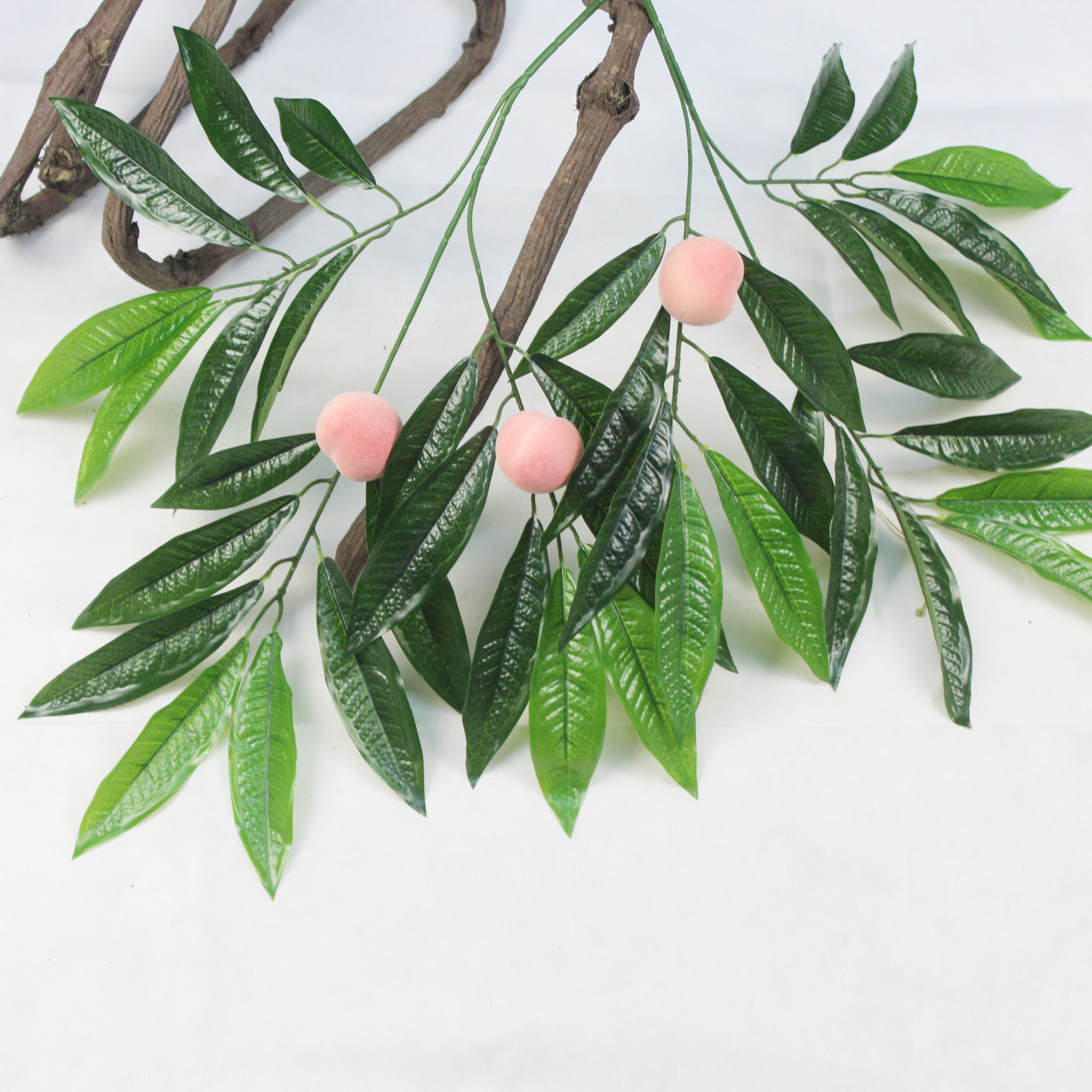 Simulation peach leaves simulation peach branches manufacturers wholesale peach leaves fake peach branches high-end simulation leaf garden thumbnail