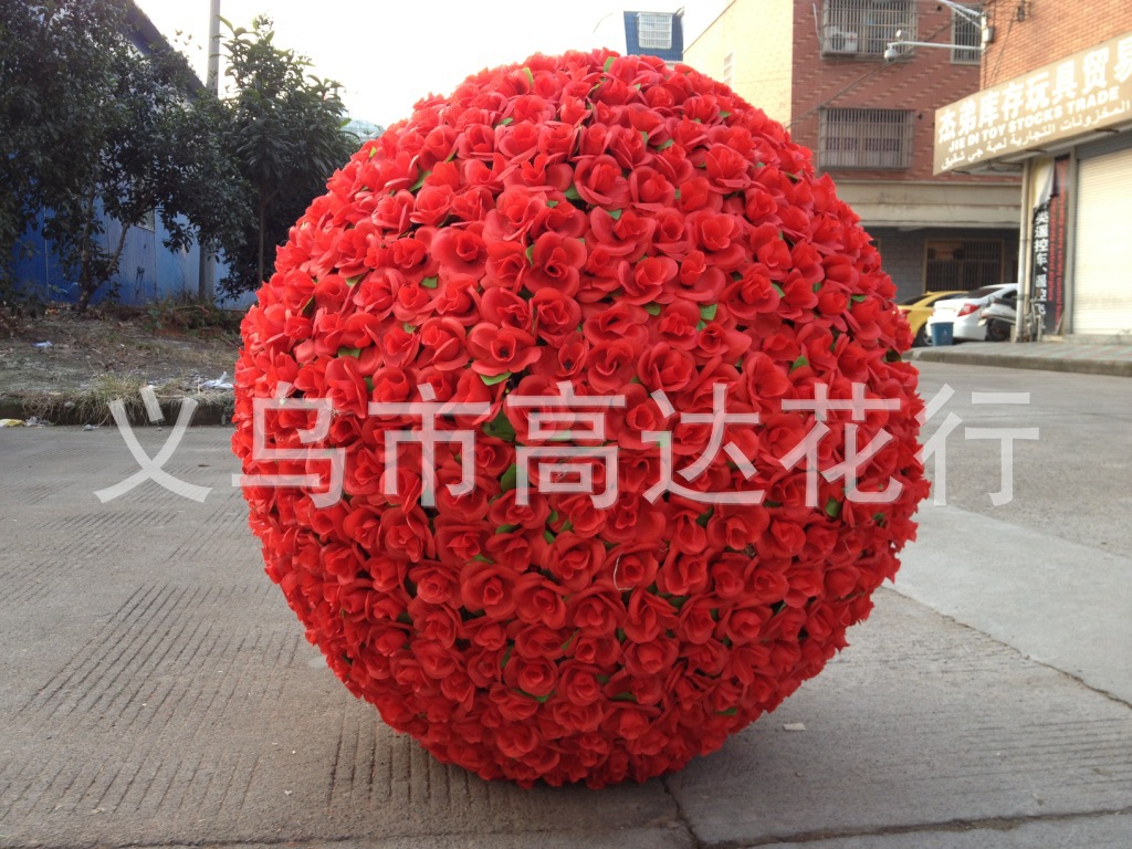 80cm artificial flower balls, rose manufacturer wholesale, wedding flower balls, conference decoration, artificial flower balls, plastic flowers Specification image