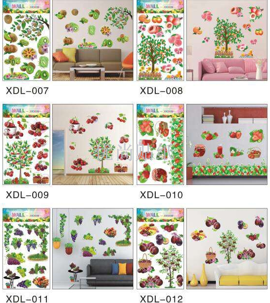 XDL's new three-dimensional fruit series stickers for kitchen and refrigerator decoration are removable stickers Application Scenario