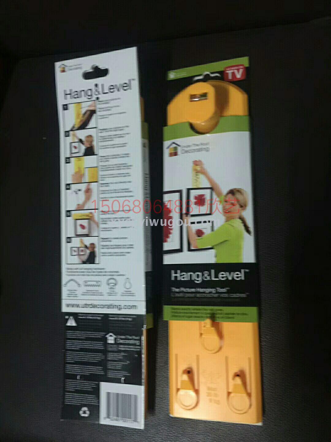 hang & level 新款安装相框水平尺带位置确定钉tv产品 相册平衡尺