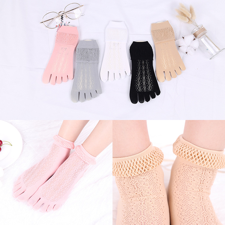 Japanese system of five fingers boat socks velvet thin invisible socks women's spring and summer candy short tube anti silicone slide stockings thumbnail