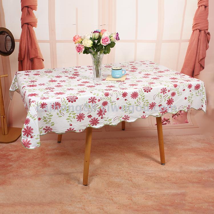 PEVA pastoral floral printed cotton tablecloth, waterproof and oil-resistant tablecloth, no-wash tablecloth details Picture