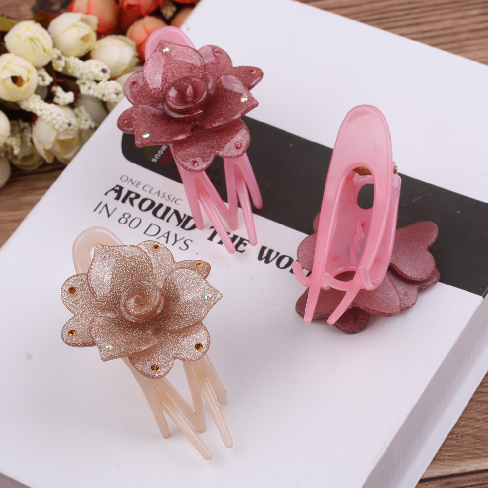 Water diamond hair accessories, duckbillon clips, hairpin clips, large hair clips, acrylic, 10 yuan, 9.9 yuan, boutique store, Yiwu accessories Specification image