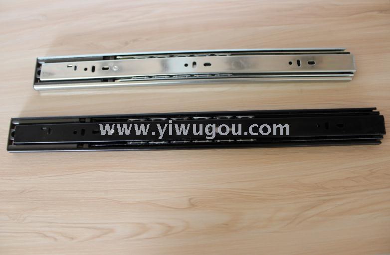 High-quality 45-wide three-section steel ball slide rails, three-section buffer tracks with dampers, factory direct sales details Picture