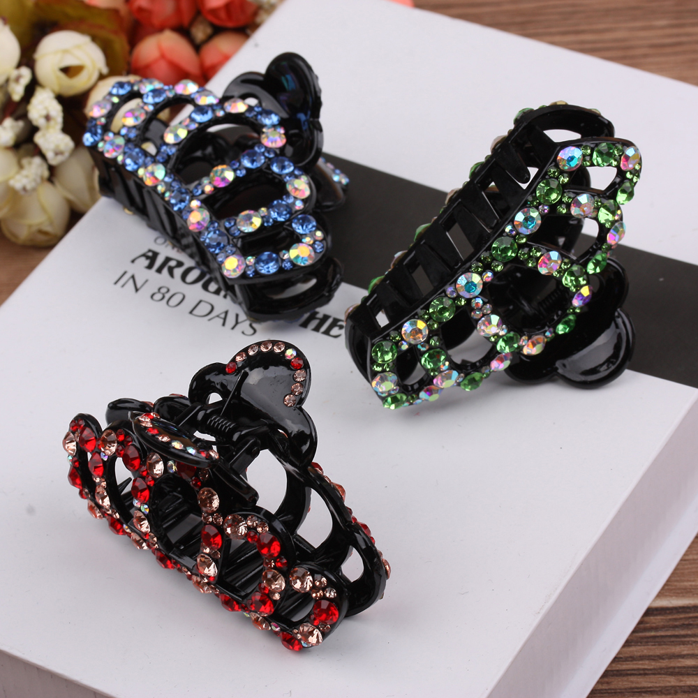 Water diamond acrylic hair clips, headwear, bangs clips, top clips, simple hair accessories, hair grips, 10-yuan store, boutique accessories