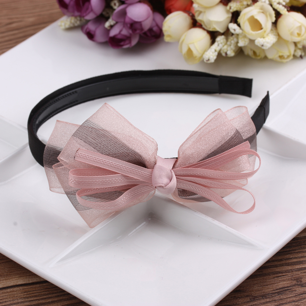 Korean fabric bow with teeth hair band, sweet Japanese and Korean pressed hair fine edge smooth head band, hair clip and head accessory details Picture