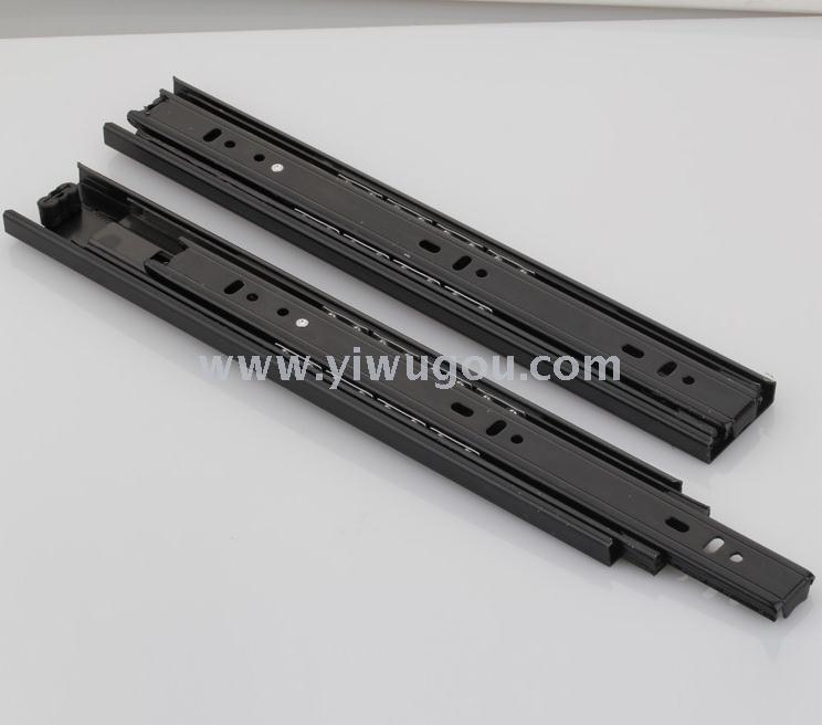 High-quality 45-wide three-section steel ball slide rails, three-section buffer tracks with dampers, factory direct sales