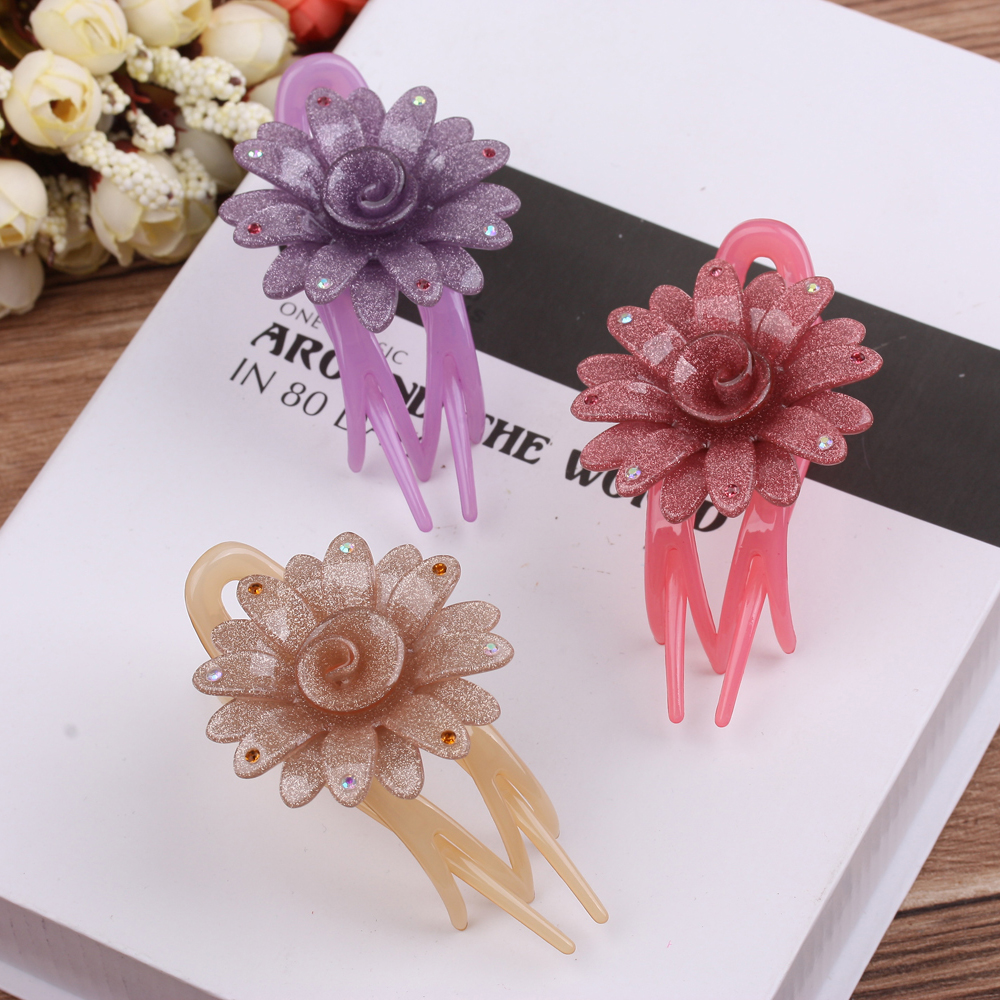 Water diamond hair accessories, duckbillon clips, hairpin clips, large hair clips, acrylic, 10 yuan, 9.9 yuan, boutique store, Yiwu accessories details Picture