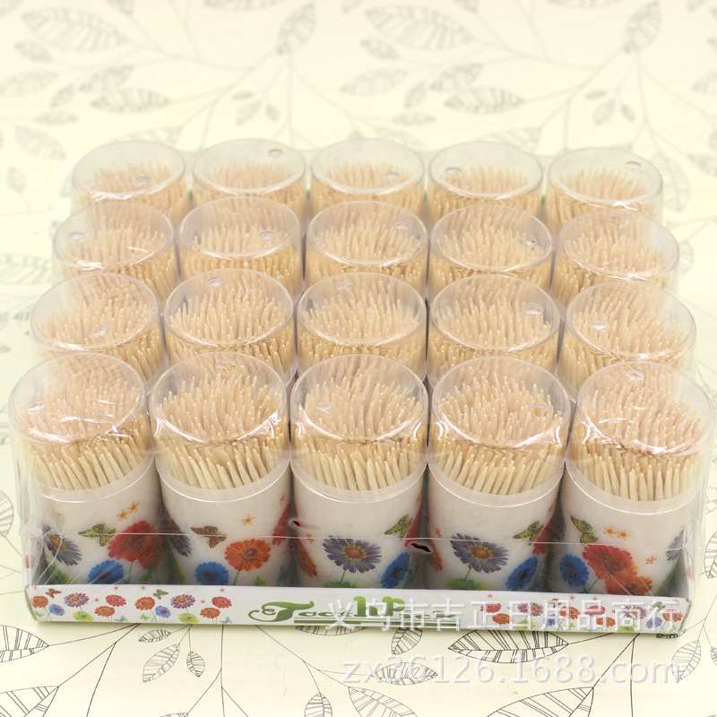 一次性竹制牙签 瓶装双头牙签旅行便携精细牙签批发