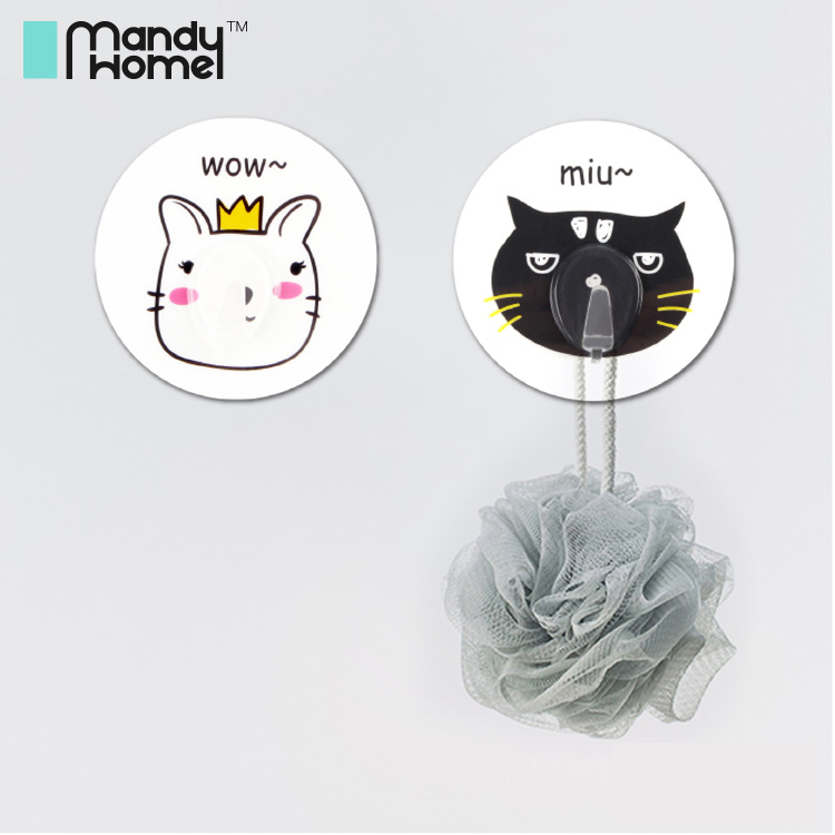 Household plastic hook wholesale cartoon seamless hook kitchen door hook plastic coat hook strong hook