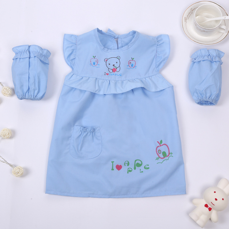 儿童围裙防水画画衣服男女儿童宝宝吃饭反穿罩衣幼儿园美术绘画衣