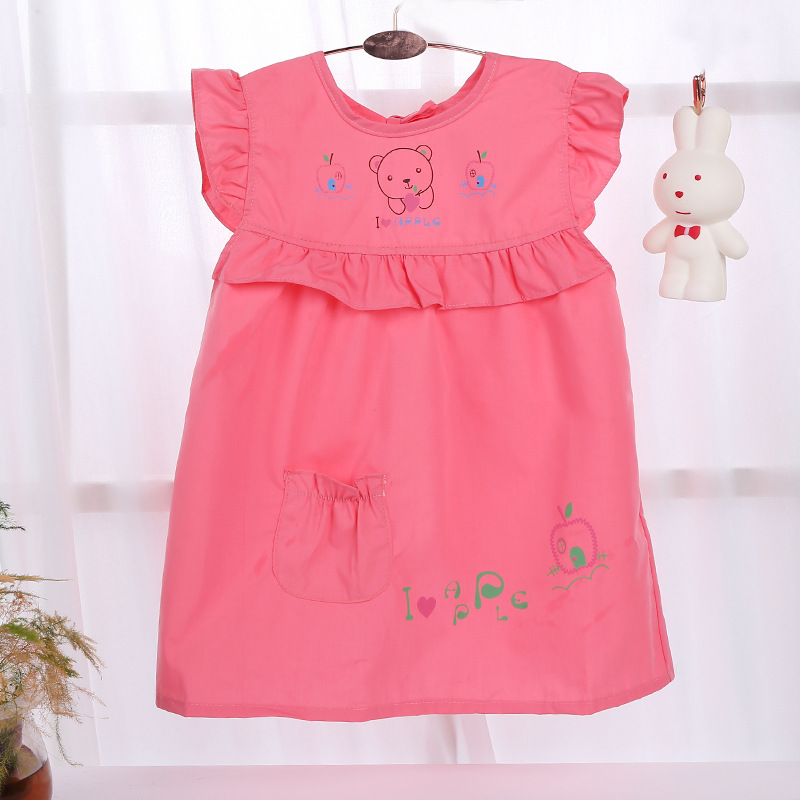 Children's aprons, waterproof drawing clothes, boys' and girls', babies wear the coveralls inside out when eating, kindergarten art drawing clothes Specification image