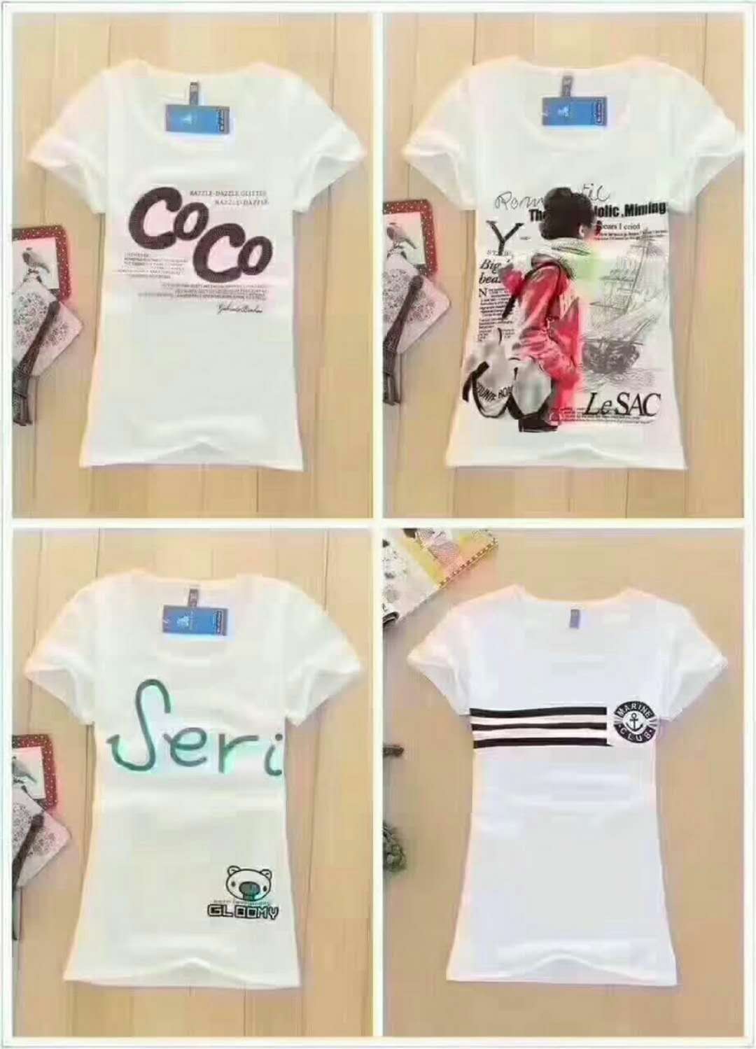 Short-sleeved women's T-shirt 1688, loose and large-sized women's base layer from street stalls Specification image