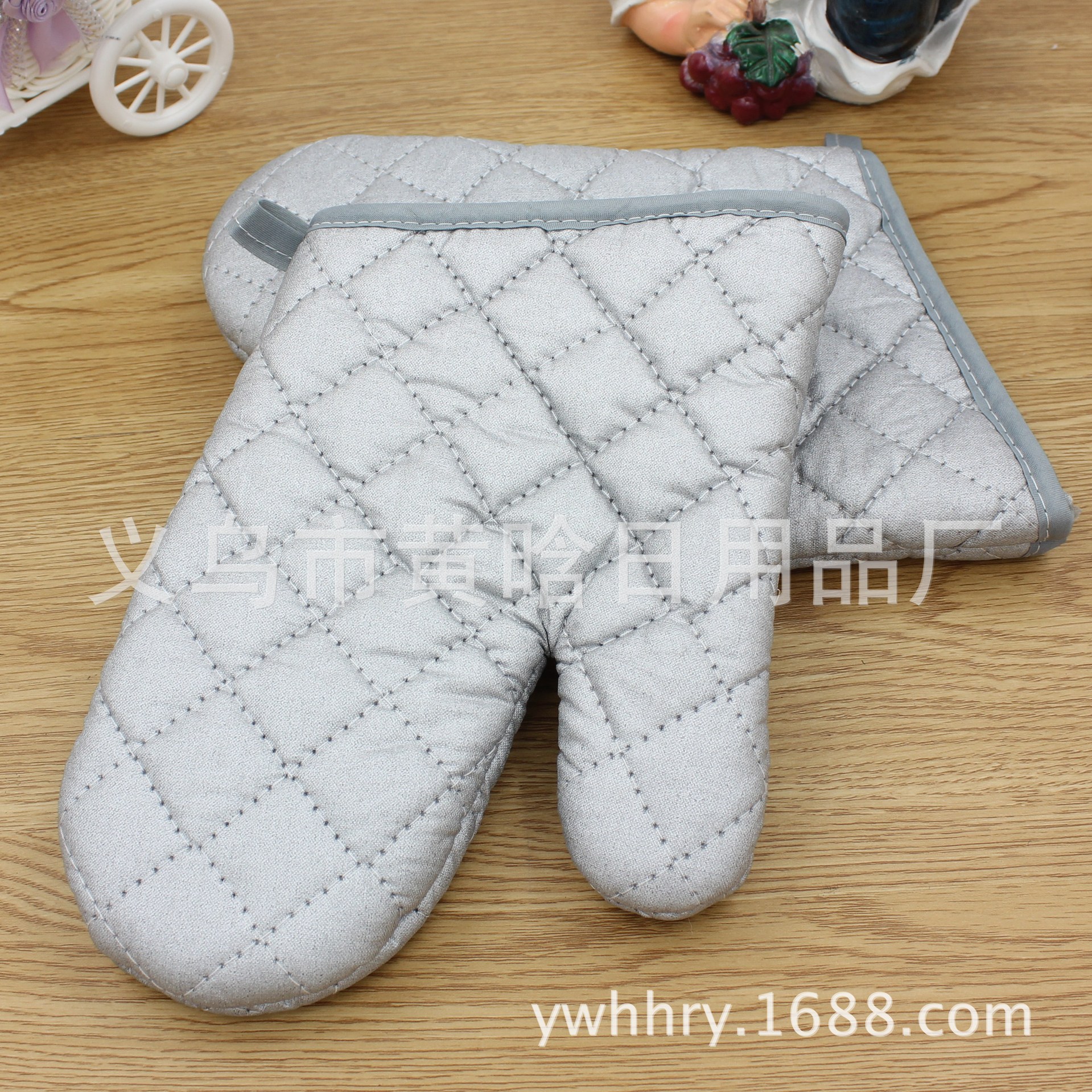 【LOVELY HOME】【持嘉】小号全棉加厚烘焙手套 涂银防烫隔热耐高温微波炉手套 支持定制