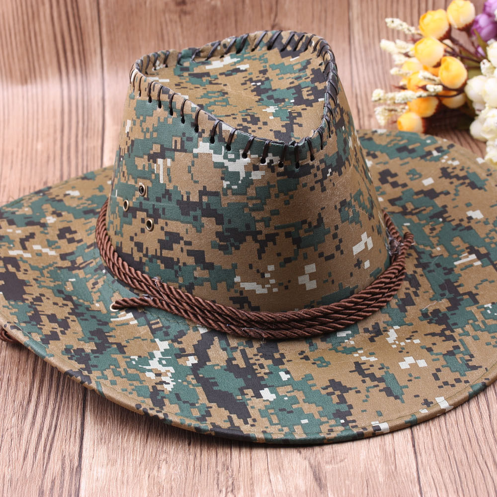 Large-brimmed fashionable casual straw woven hats, summer sun hats for men and women, rollided sunshade western cowboy hats, 10 yuan supply