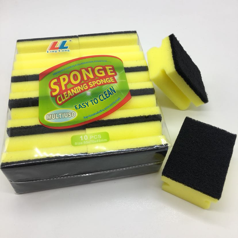 FR308-10p black I-shaped sponge scouring pad, sand-containing scouring pad for cleaning sponge blocks