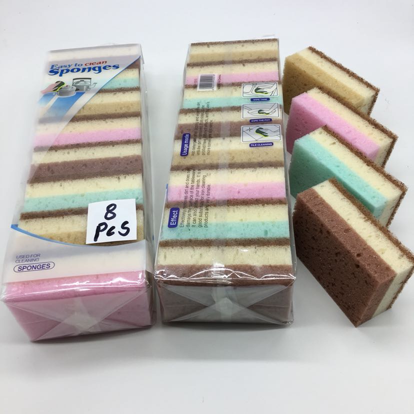 浅彩海绵百洁布、三层咖啡色百洁布、多彩清洁海绵块