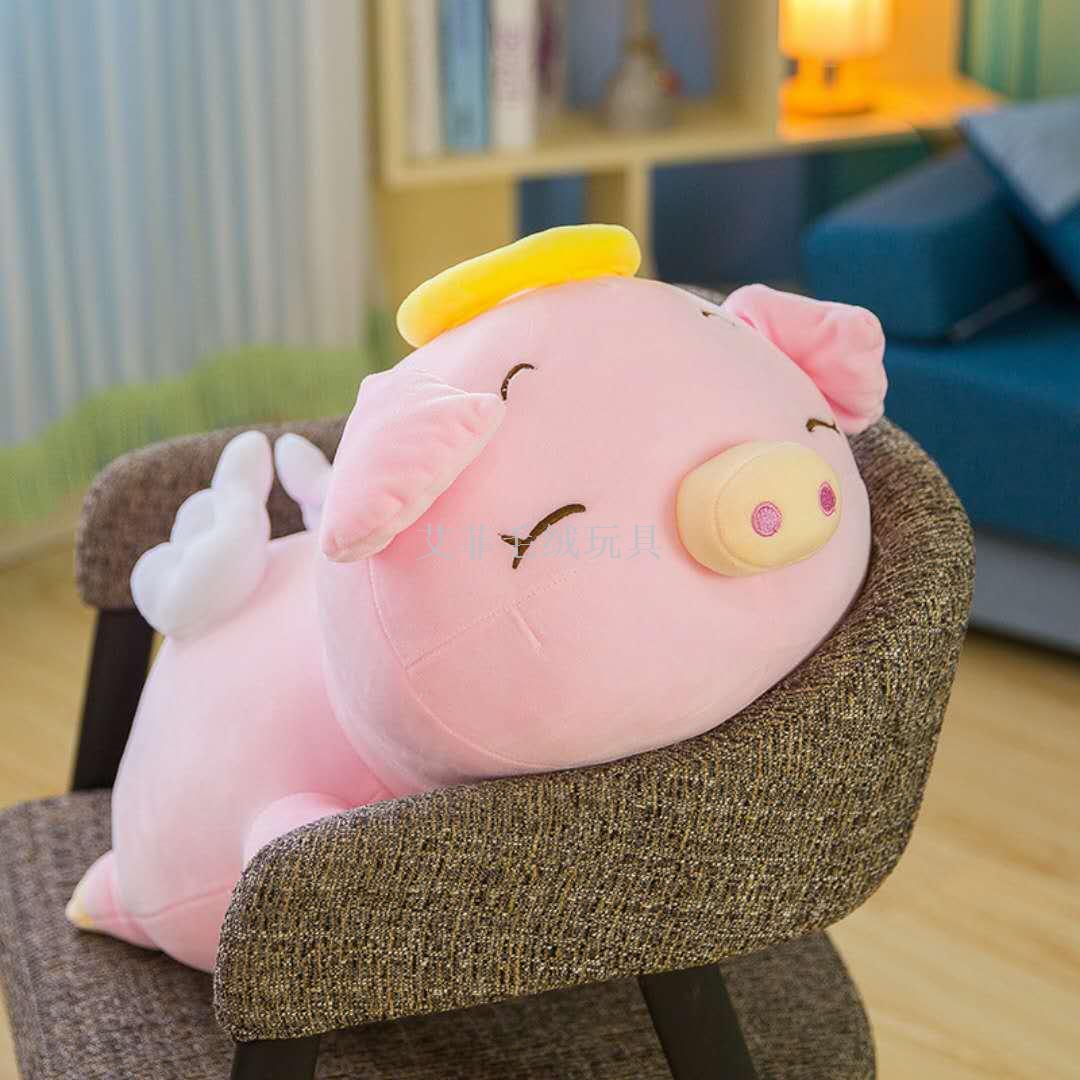 Creative down cotton angel Pig soft crouching pig plush toy Specification image