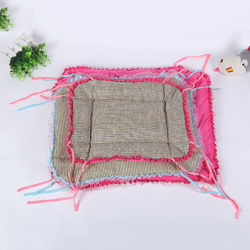 Factory direct sales of pet beds, dog and cat beds, two-sided bow seat cushions, wholesale of pet dog supplies Specification image