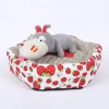 Factory direct sales of VIP Teddy pet cushions, cute strawberry diamond-shaped dog and cat beds of large, medium and small sizes wholesale details Picture