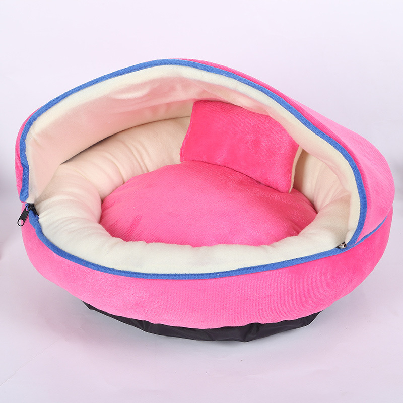 Factory direct sales of dog beds, teddy poodle pet beds, cotton beds, pet supplies, zipper detachable, round dog beds details Picture