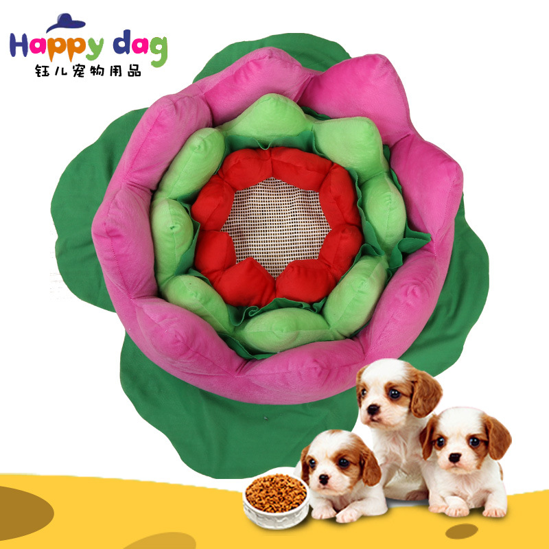 Best-selling pet bed mat three-piece set, comfortable Samoyed Husky dog bed mat wholesale, flower dog cage, lotus bed