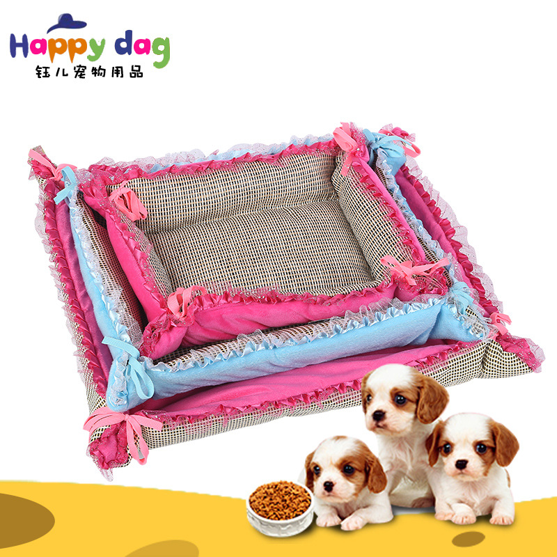 Factory direct sales of pet beds, dog and cat beds, two-sided bow seat cushions, wholesale of pet dog supplies