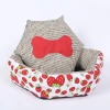 Factory direct sales of VIP Teddy pet cushions, cute strawberry diamond-shaped dog and cat beds of large, medium and small sizes wholesale Specification image