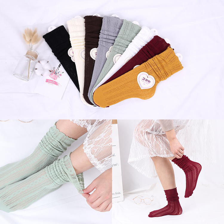 Japanese spring and summer thin pile socks velvet breathable hollow out stockings College style Sen candy socks thumbnail