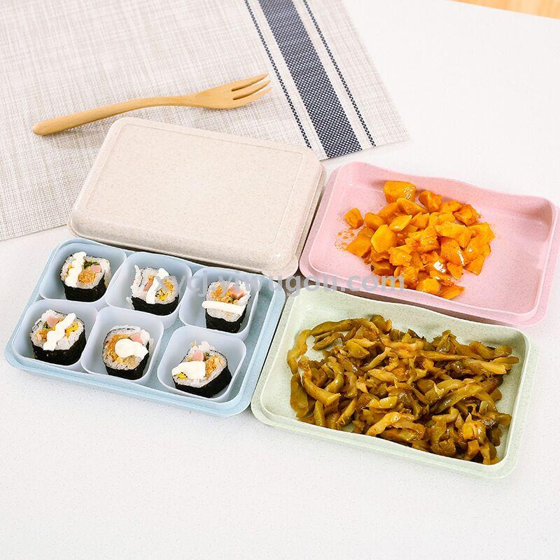 Compartmentalized refrigerator food storage box, sushi box, microwave vegetable box