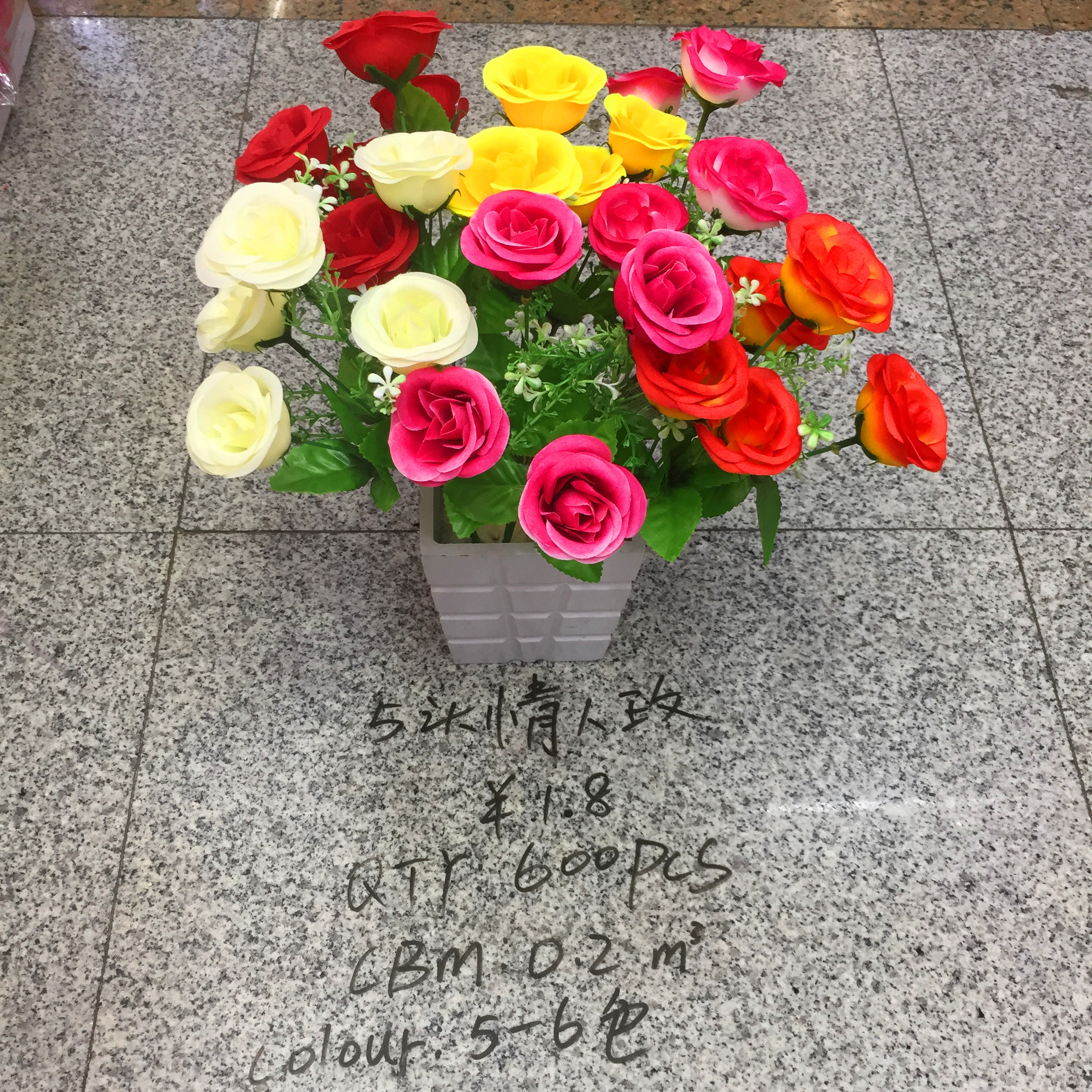 Simulated flower head lover rose full figure