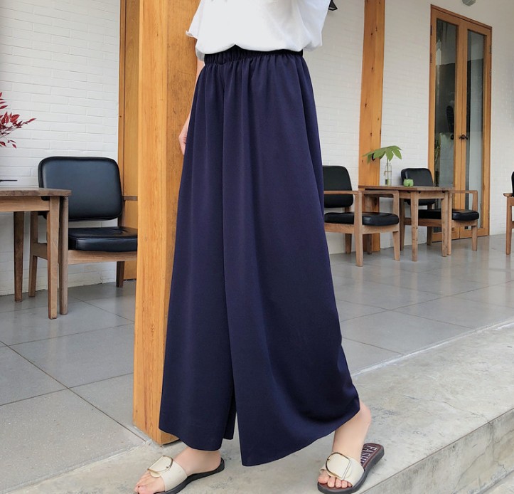 Women's wide-leg pants, high-waisted chiffon, chubby sister, tight-waisted solid color beach sun protection pants and skirts Specification image