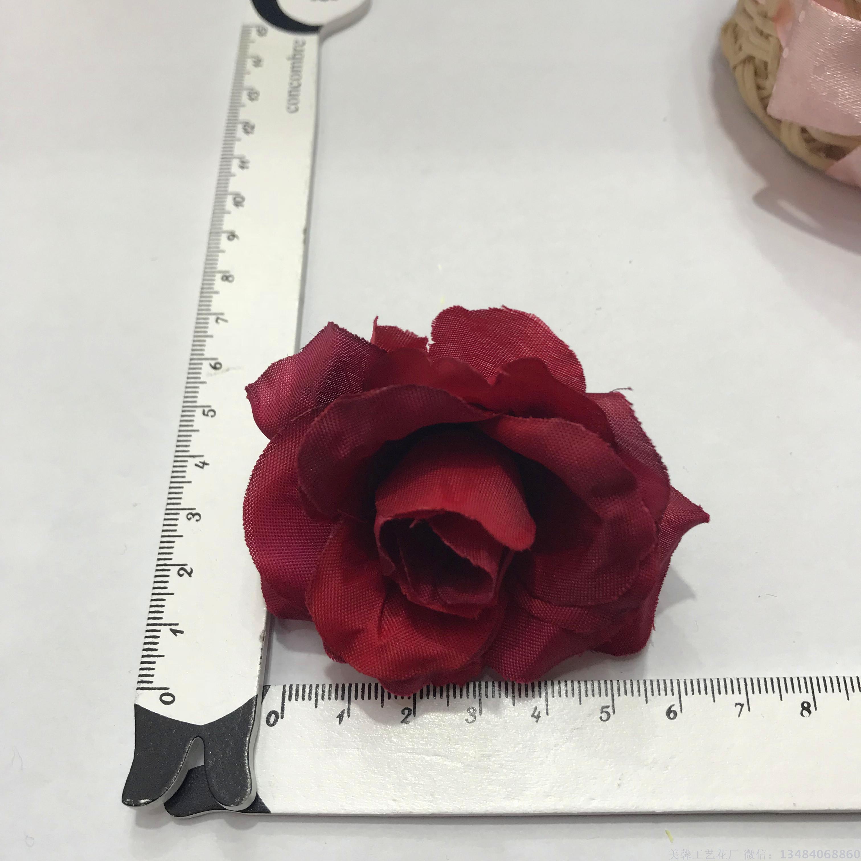 Rose flower simulation flower head craft flower artificial flower silk flower details Picture