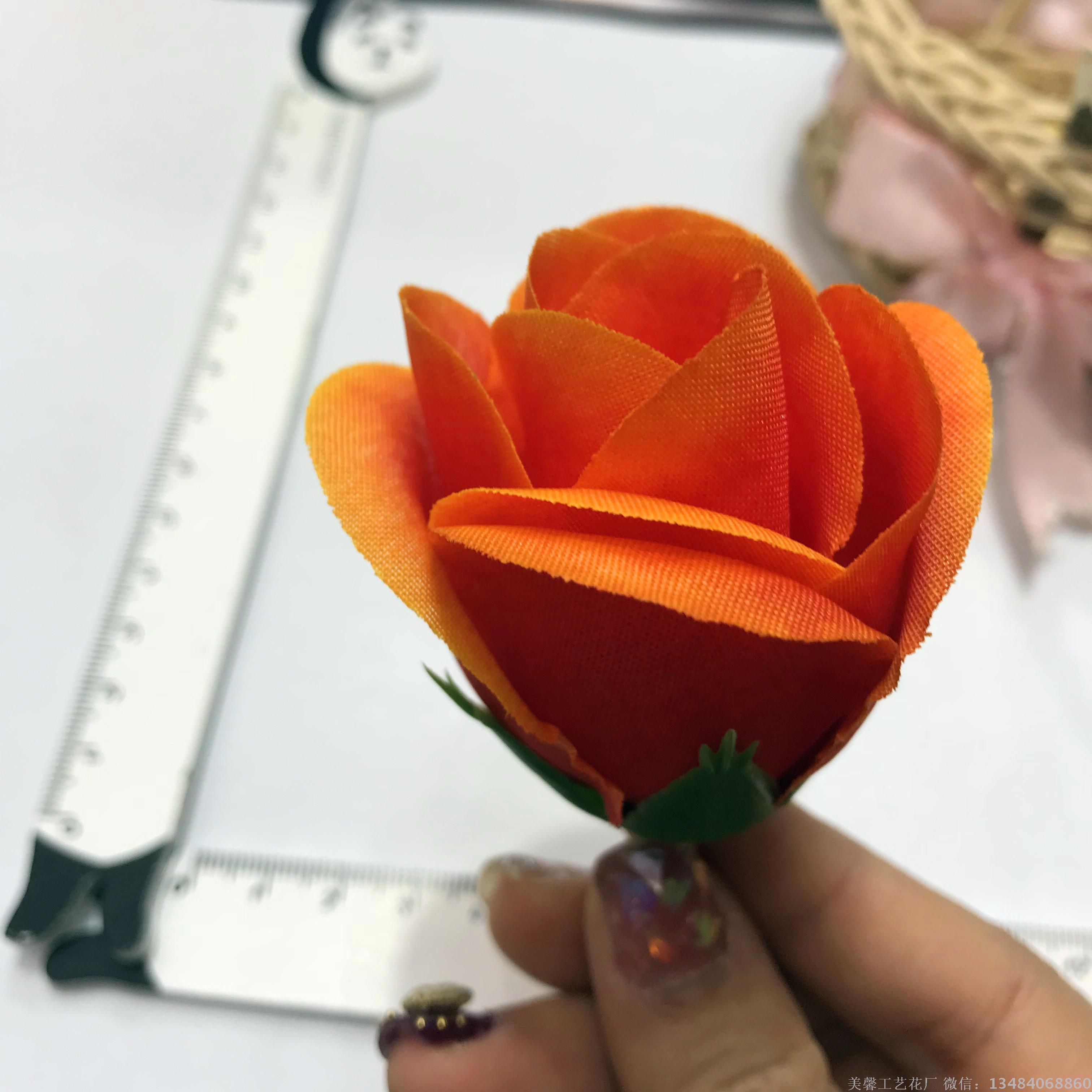 Silk fabric flower simulation flower head, rose bud, silk flower craft flower head accessory Specification image