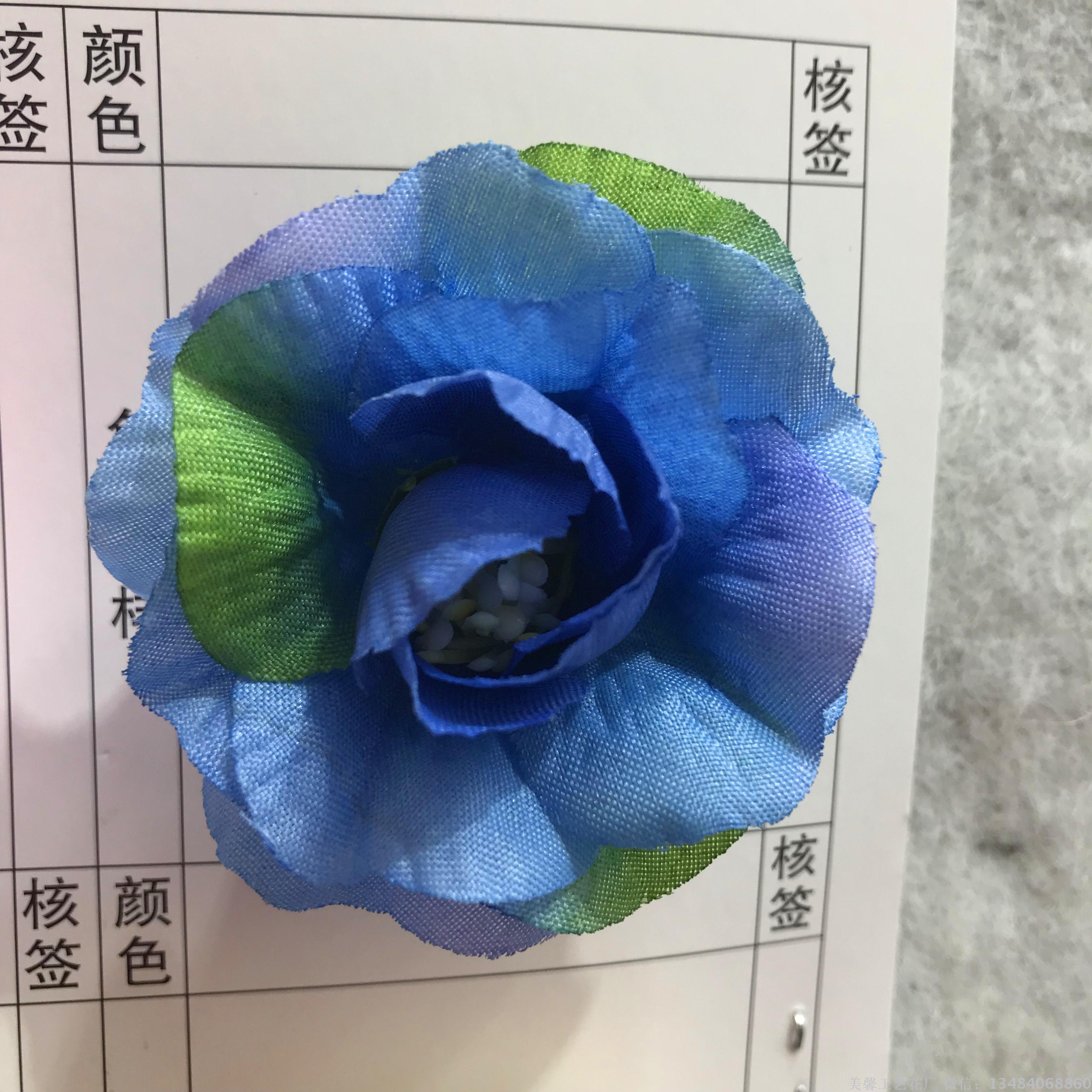 Rose flower, artificial flower head, silk flower, 4-ear rose silk fabric flower details Picture