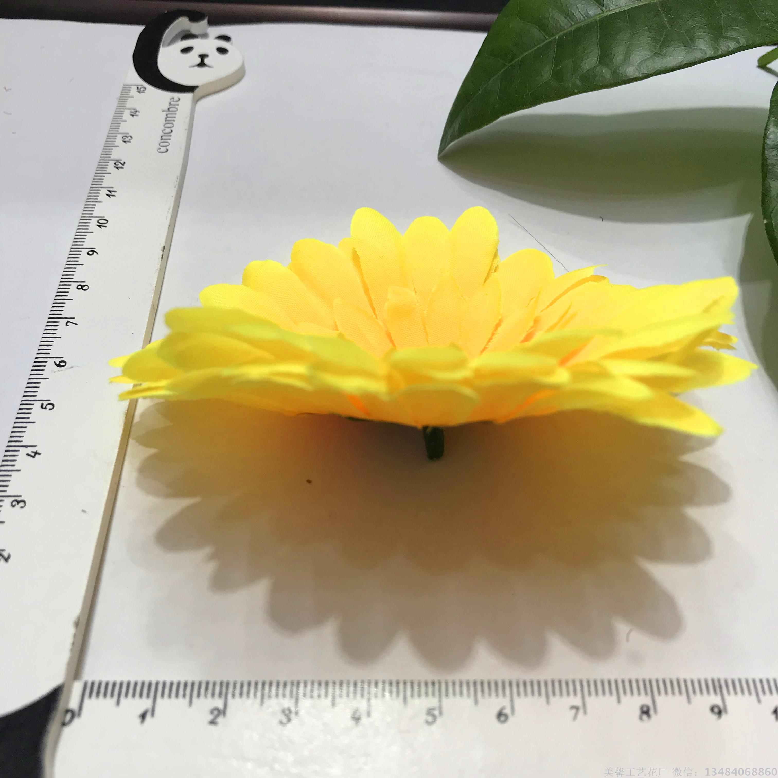 Sun chrysanthemum flower, artificial flower head, artificial silk flower Specification drawing