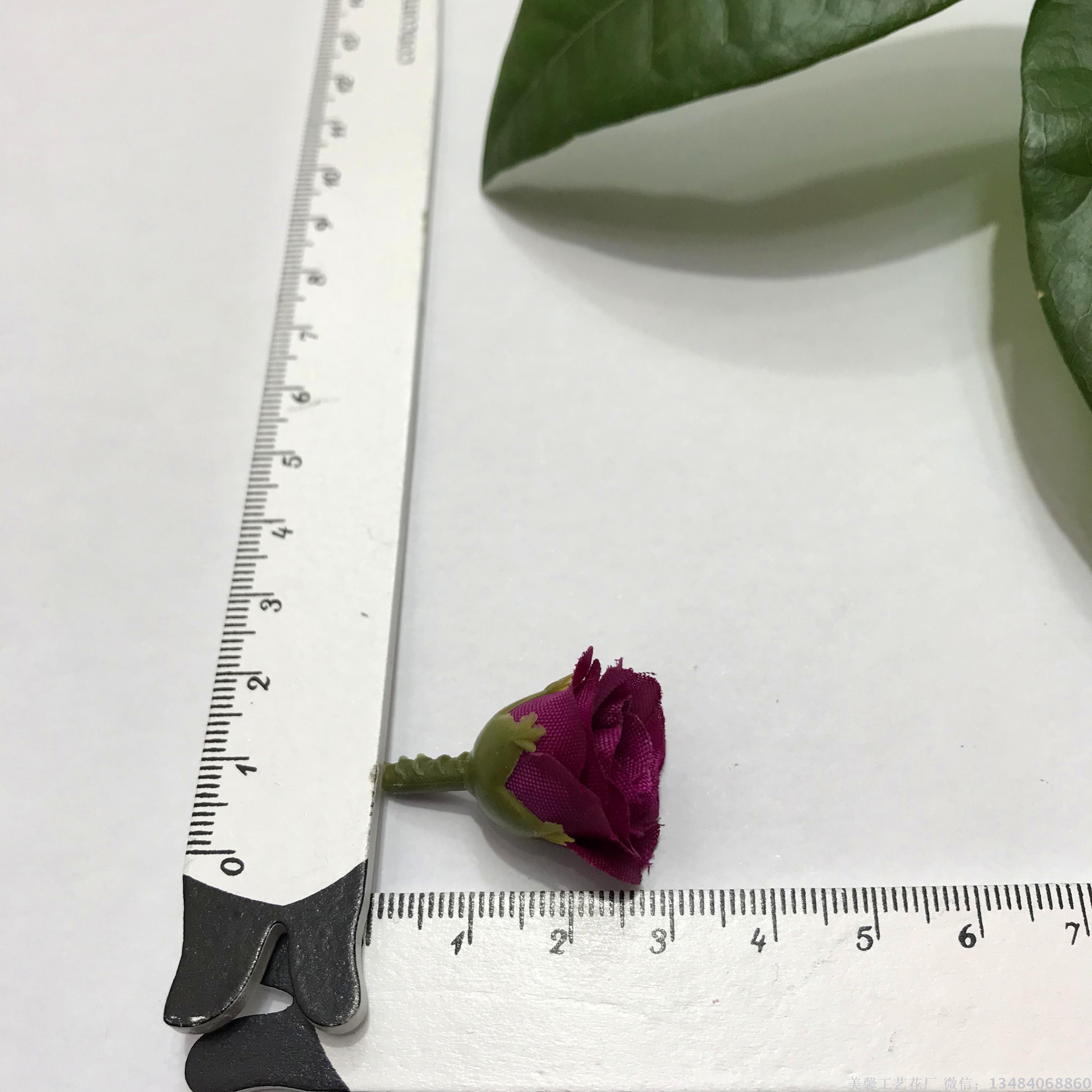 Small rose head simulation flower, artificial filigree fabric flower head accessories and supplies Specification drawing