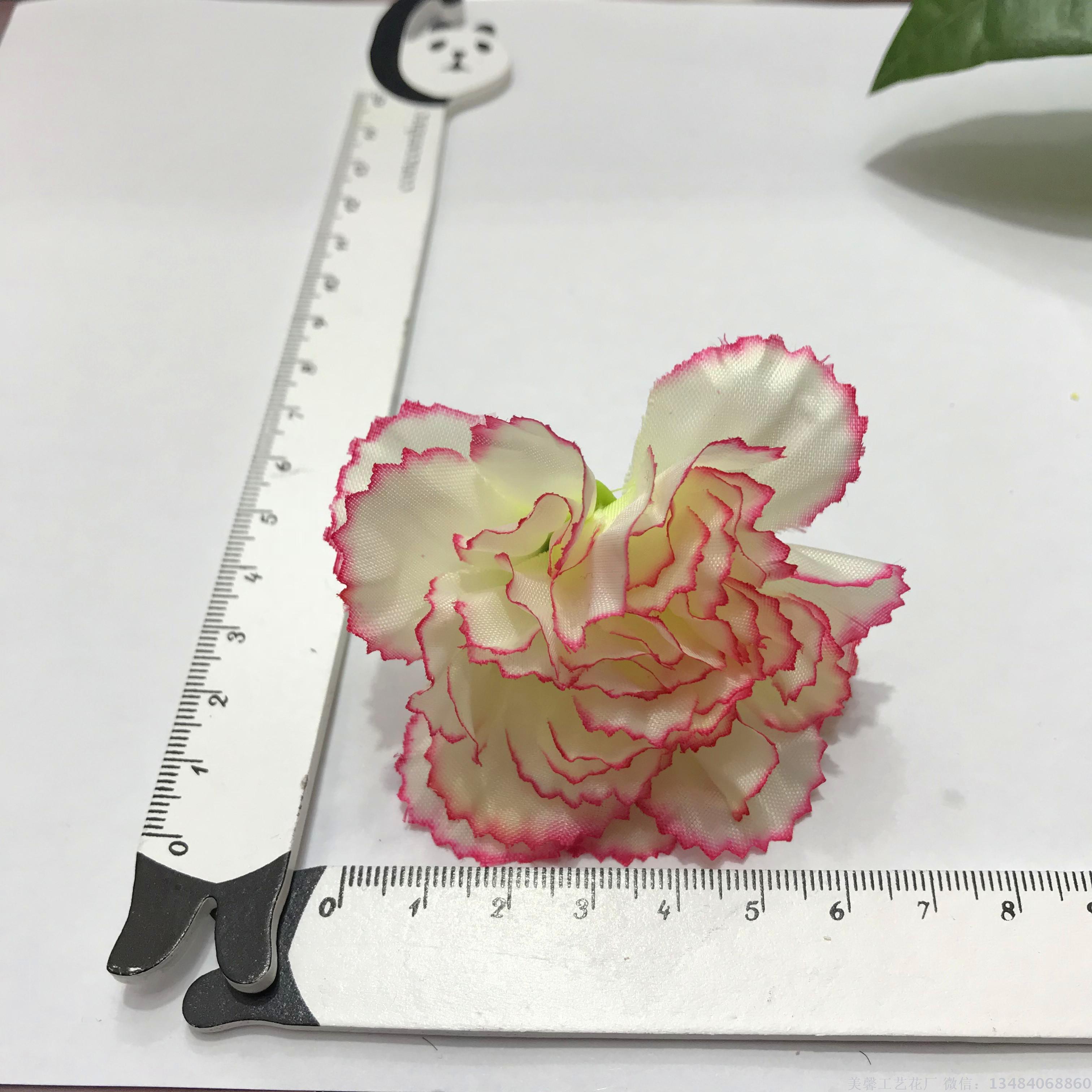 Carnation flower simulation craft, flower head, silk flower figure, artificial flower details Picture