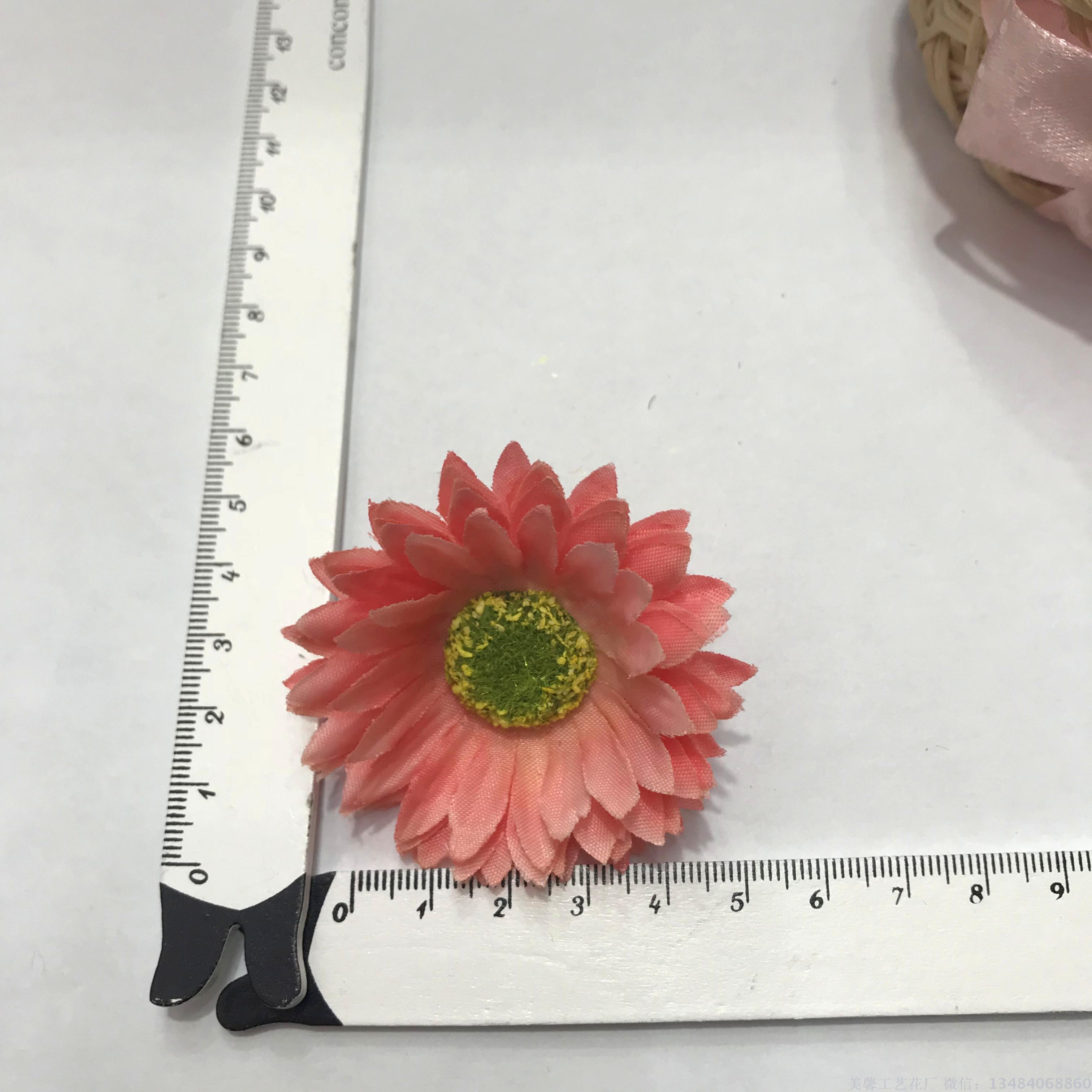 Imitation silk fabric flower, small chrysanthemum flower, artificial silk flower head ornaments and accessories details Picture