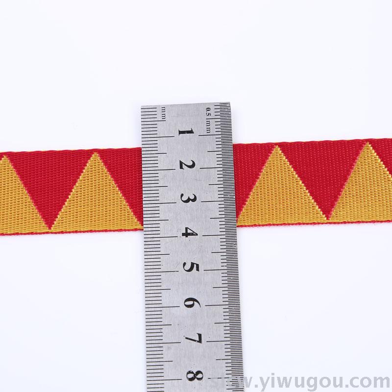 Computer Jacquard Ribbon Manufacturers Color Double-Sided Triangle Jacquard Ribbon Pet Rope With Clothing Belt details Picture