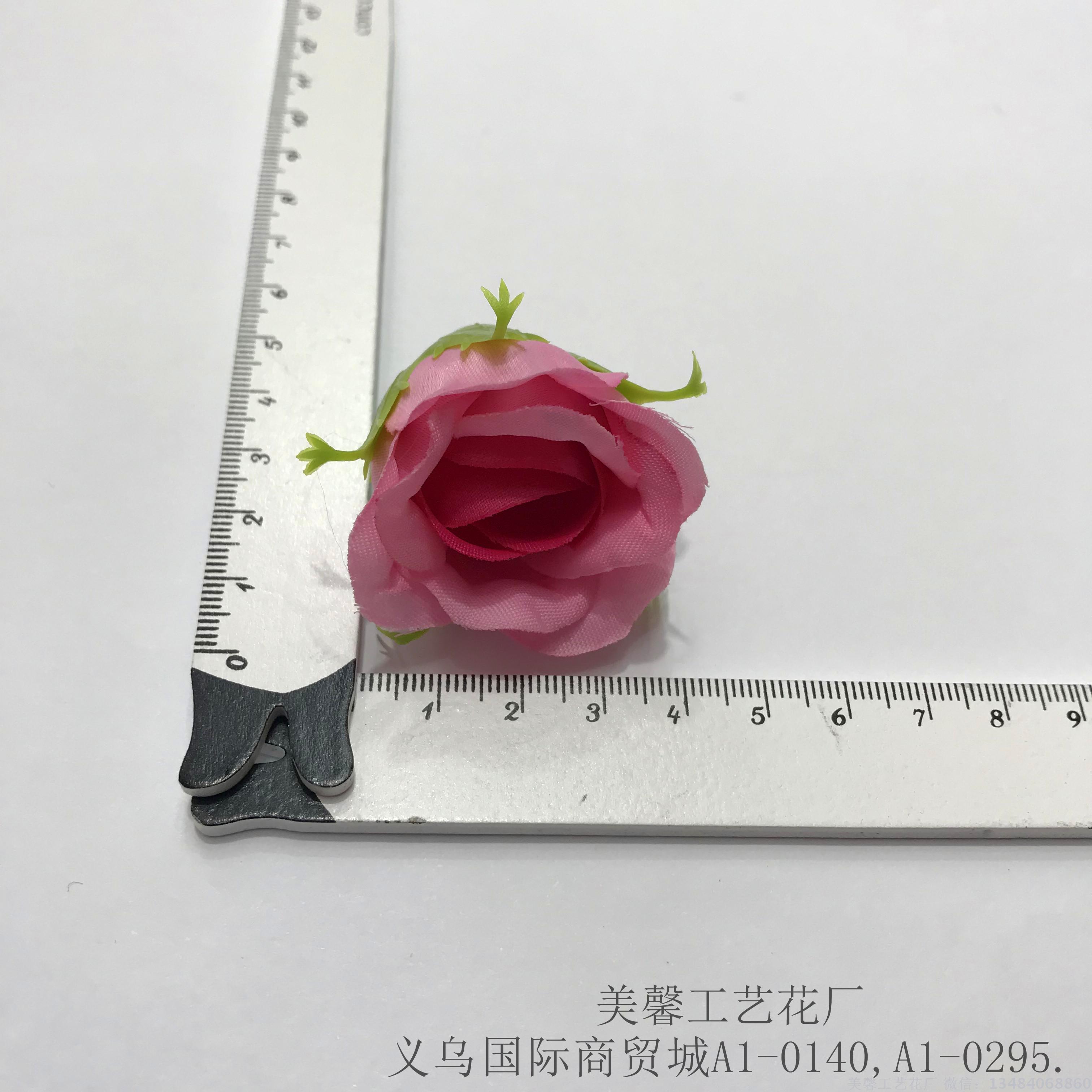Small rose flower artificial silk flower wedding accessories craft artificial flower heads details Picture