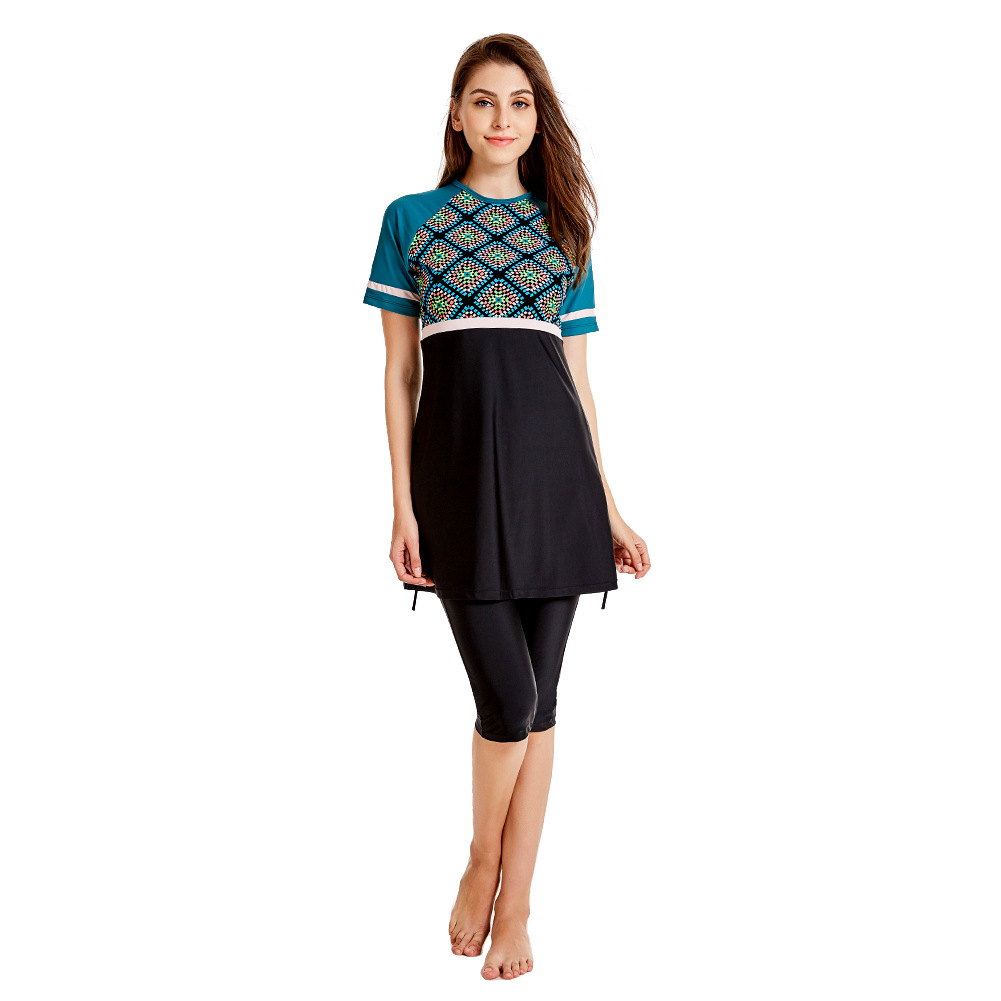 Wholesale of Muslim swimsuits, women's conservative swimsuits, beach swimsuits and sun-protective beach suits for foreign trade details Picture