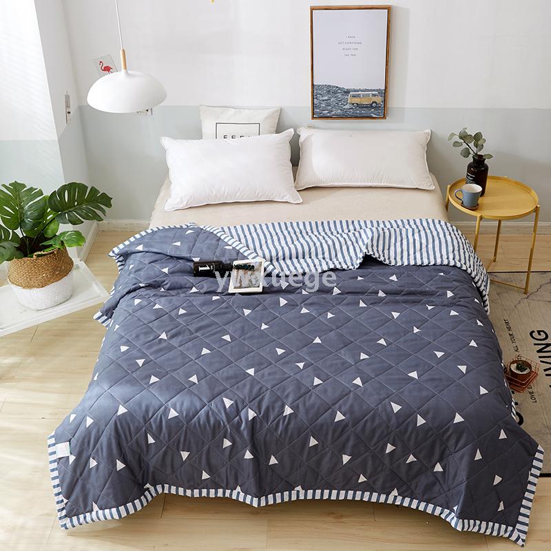Flamingo - Blue Air Conditioner Quilt, Summer Cool Quilt, Pure Cotton Single and Double Student Children's Quilt, Thin Quilt core details Picture
