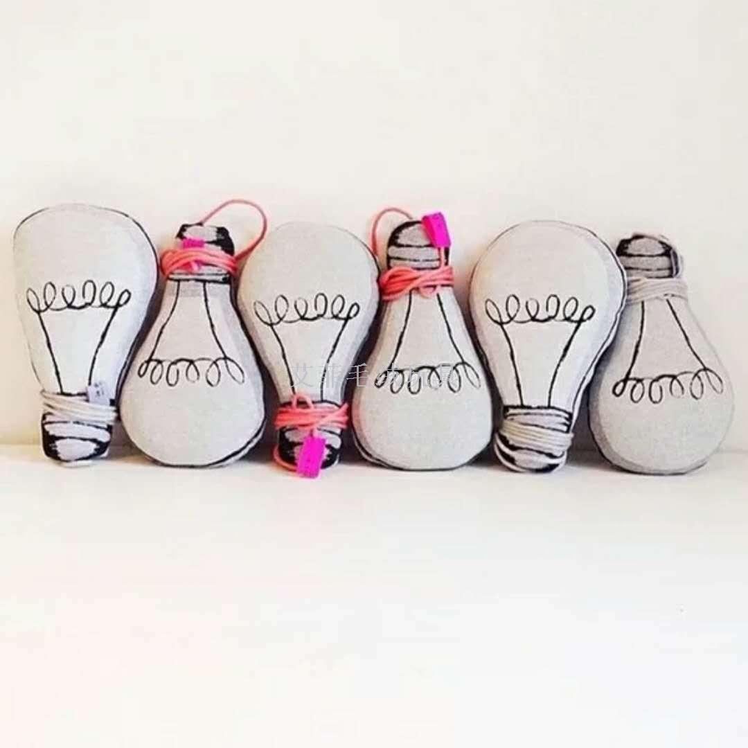ins luz creativa bombilla para niños habitación almohada pacificador decorativo peluche