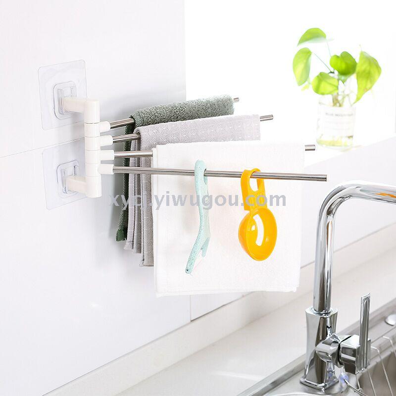 Seamless four-bar towel rack, stainless steel towel rack, multi-functional for kitchen and bathroom details Picture