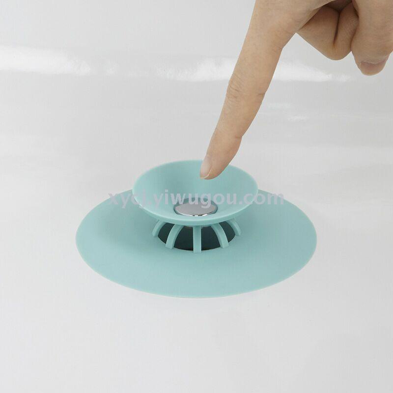 The kitchen's press-and-bounce sealing silicone floor drain prevents odor and clogging in the bathroom