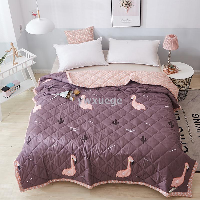 Air-conditioned summer cool quilt, pure cotton fresh leaf student and children's quilt core thin quilt, light summer details Picture