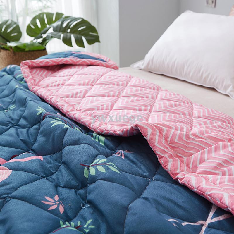 Flamingo - Blue Air Conditioner Quilt, Summer Cool Quilt, Pure Cotton Single and Double Student Children's Quilt, Thin Quilt core Application Scenario