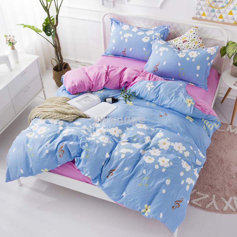 Bedding, home textiles, bed sheets and duvet covers ywxuege thickened brushed washed cotton four-piece set, active twill checkered coffee Application Scenario